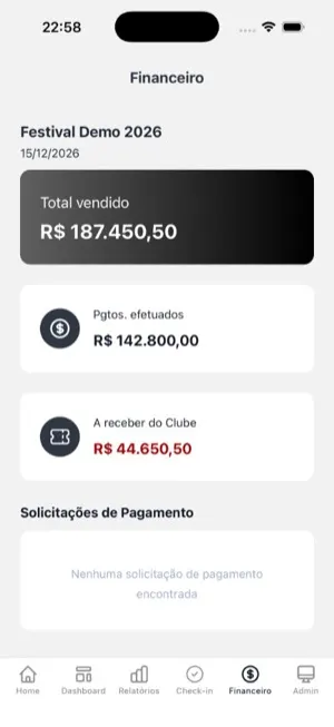 Clube do Ingresso — Produtor — screen 3